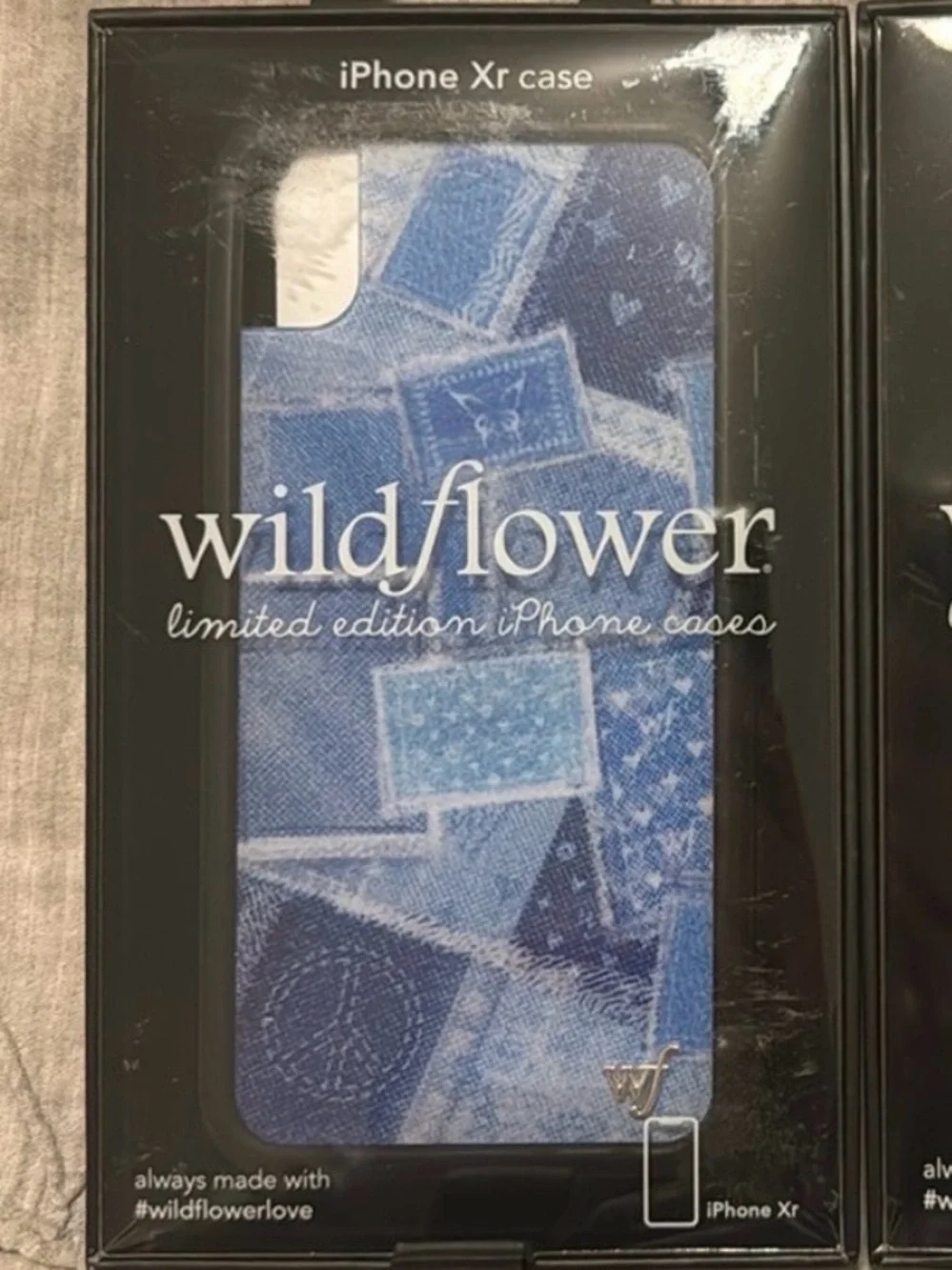 Wildflower iPhone XR Case in Vintage Denim Print